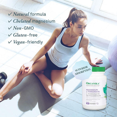 Organika Magnesium L-Threonate- High Absorption To Boost Magnesium Levels- 90Vcaps