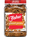 Fisher Snack Glazed Pecans Candied, 24 oz, Pack of 1 | Junior Mammoth Candied Pecans, Perfect For Gifting Or Personal Enjoyment, Crunchy, Irresistibly Sweet
