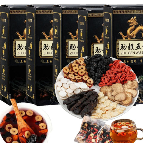 Ginseng Mulberry Herbal Tea, 30 bags Kidney Tea Formula Ginseng Six Treasure Tea, Organic Liver Support & Kidney Cleanse -Healthy Cleansing for Men & Women, Te Para Limpiar Los RiÃƒÂ±ones (30bag/3boxes)
