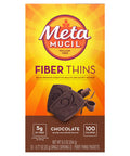 Metamucil Fiber Thins, Psyllium Husk Fiber Supplement, Digestive Health Support And Satisfy Hunger, Chocolate Flavored, 12 Servings