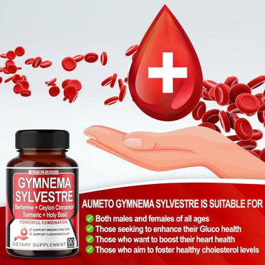 Aumeto Ultra Gymnema Sylvestre Supplements - Enhanced with Berberine Ceylon Cinnamon Holy Basil for Optimal Immunity Pancreatic & Circulatory Function