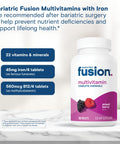 Bariatric Fusion Bariatric Multivitamin with Iron Complete Chewable Mixed Berry Post Bariatric Vitamins for Gastric Bypass and Sleeve Gastrectomy One Month Supply