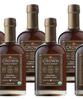 Crown Maple Certified Organic Bourbon Barrel Aged Maple Syrup, Pure, Gluten Free, No Preservatives, Non-GMO Pairs well with Pancakes, Coffee, Cocktails & Brunch, 25 Fl Oz (Pack of 1)
