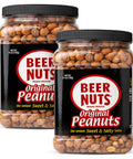 BEER NUTS Original Peanuts, Resealable Jar, Sweet and Salty, Gluten-Free, Kosher, Low Sodium Peanut Snacks (19oz)