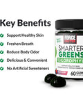 Force Factor Smarter Greens Chlorophyll Gummies to Support Skin Care, Clear Skin, and Healthy Skin, Fight Bad Breath, and Reduce Body Odor, Deodorant for Women and Men, Fresh Berry Flavor, 60 Gummies