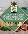 Calcium 1200 Mg With Vitamin D3, Calcium Supplement Vitamins, Supports Bone Strength, Teeth & Immune System, Calcium Supplements For Women & Men, Nature'S Absorbable Calcium Carbonate - 240 Tablets