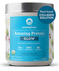 Amazing Grass GLOW Vegan Collagen Support with Biotin and Plant Based Protein Powder, Vanilla Honeysuckle, 15 Servings