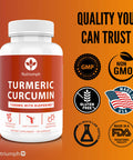 Nutriumph Turmeric Curcumin W/Bioperine | 1500Mg Premium Ingredients High Potency 95% Curcuminoids With Black Pepper Extract For High Absorption | 90 Capsules
