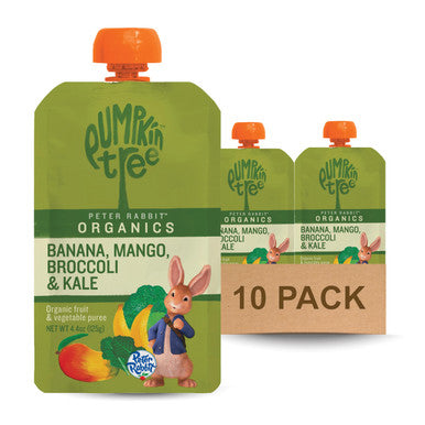 Pumpkin Tree Peter Rabbit Organics Organic Raspberry Banana And Blueberry 100% Pure Fruit 4 Oz Pack Of 10