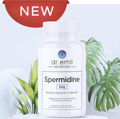 Dr. Emil Nutrition Spermidine 5Mg - Spermidine Supplements For Men & Women - Aging Supplement With Pure Spermidine 3Hcl & Thiamin 20Mg - 60 Capsules, 30 Day Supply
