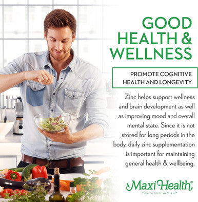 Maxi Health Zinc 30 - Zinc Vitamin with Enzymax for Enhanced Absorption - Highest Potency Immune Support - Glycinate Chelated Zinc Supplements for Adults - Zink Vitaminas - Kosher Made in USA - 100 Count Capsules