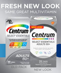 Centrum Select Essentials Complete Multivitamin & Mineral Supplement Adults 50+ 100 Tablets