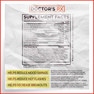EPN Supplements Doctor'S Rx | #1 Rated Hormone Balancer For Women | Clinically Tested Support For Pms, Menopause, Bloating & Fatigue | Ultra Strength Formula + 14 Ingredients | 3Rd Party Tested - 60 Capsules