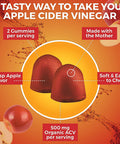 Organic Apple Cider Vinegar Gummies (60 Gummies) - ACV Gummies with The Mother, Supports Healthy Digestion & Provides Antioxidant-Like Support, Crisp Apple Flavor
