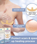 Breast Augmentation Post Surgery Supplies- Silicone Scar Sheets For Breast Surgical Scars-Breast Reduction Recovery Supplies After Surgery Needs- Comfortable Under Post Op Bra