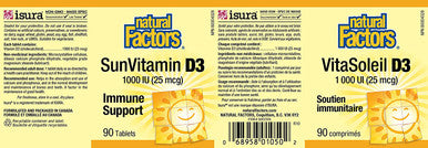 Natural Factors Vitamin D 1000 IU 90 Tablets