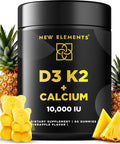 Elements Vitamin D3 K2 Gummies 10000 Iu With Calcium 100Mg - Vit D3 For Adults - Mk7 Vitamin K2 100Mcg - Vitamin D Supplement For Men & Women - Vegan Gluten Non-Gmo