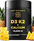 Vitamin D3 K2 Gummies 10000 IU with Calcium 100mg VIT D3 for Adults Mk7 Vitamin K2 100mcg Vitamin D Supplement for Men and Women Vegan Gluten NonGMO