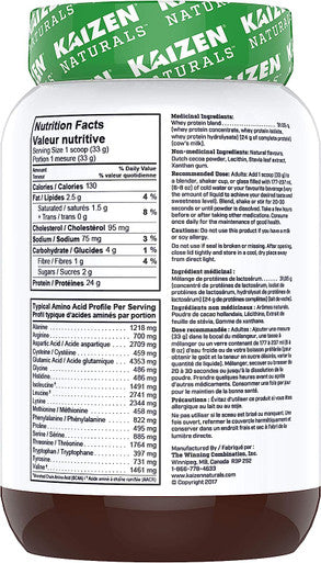 Kaizen Naturals Whey Protein - decadent chocolate 840g 840 gram decadent chocolate