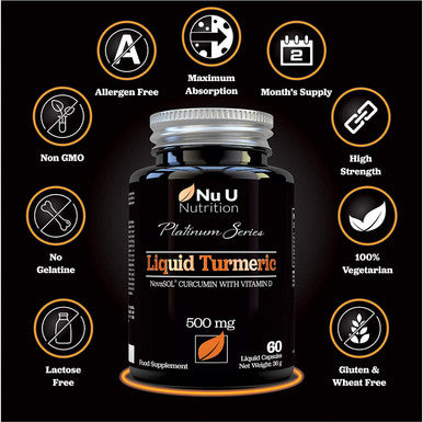 Turmeric Curcumin Capsules (Liquid) with Vitamin D | 185 More Bioavailability NovaSOLÃƒâ€šÃ‚Â® Curcumin | High Strength Vegetarian Premium Liquid Turmeric Curcumin not Tablets Made in The UK