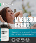 LES Labs Magnesium Citrate NonGMO Supplement 750mg 120 Capsules