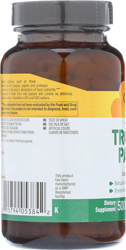 Country Life - Natural Tropical Papaya Enzyme - 500 Chewable Wafers