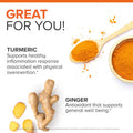 Qunol Turmeric Curcumin With Black Pepper & Ginger, 2400Mg Turmeric Extract With 95% Curcuminoids, Extra Strength Supplement, Enhanced Absorption, Joint Support Supplement, 105 Count