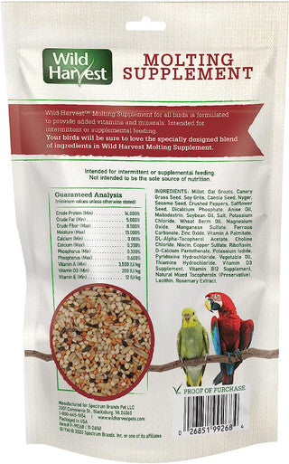 Wild Harvest Molting Supplement, for All Birds, Supports Colourful and Healthy Plumage, 212g