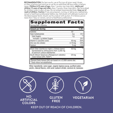 Nature'S Way Sambucus Relief Gummies With Elderberry, Vitamin C, Zinc And South African Geranium, Immune Support*, 60 Gummies