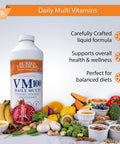 Buried Treasure Vm100 Daily Multi - 32 Servings, Liquid Vitamins Minerals Supplement With Dose Cup