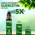 Quercetin Supplement 4660 mg Supports Cardiovascular Health Immune System and Antioxidant with Bromelain Black Pepper Extract 3 Months Supply