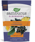 Natures Way Sambucus Elderberry Lozenges, 1000 mg Vitamin C Per Serving, Tropical Flavor, 24 Count