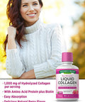 Nature's Truth Liquid Collagen 16 oz Non-GMO, Gluten Supplement Natural Berry Flavor Collagen Peptide Formula for Women and Men, Off-White (469467)