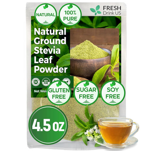 FreshDrinkUS, Premium 8oz Mulberry Leaf Powder, 100% Natural and Pure from Mulberry Leaves, Perfect for Tea, Smoothies, Baked Goods, Natural Food Coloring, No Additives, No Gluten, No Sugar, Vegan