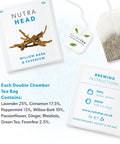 Nutra Tea NUTRAHEAD - Migraine Relief Tea | Headache Relief Tea - For Migraine & Tension Headache Relief - Includes Feverfew Willow Bark & Rhodiola - 20 Enveloped Tea Bags - by - Herbal Tea