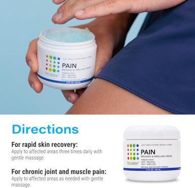 Bruizex Arnica Montana For Discomfort, Bruising & Swelling Lymphatic Massage Cream With Aloe Vera & Tea Tree Oil, Fibrosis Treatment, Bbl, 360 Lipo, Tummy Tuck, Liposuction Post Surgery Recovery, 3Oz