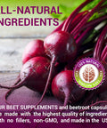 HERBALICIOUS Beet Root Capsules - Herbal Supplement For Athletic Performance, Natural Nitric Oxide Booster & Liver Support - Natural Energy Booster For Men & Women - 100 Caps