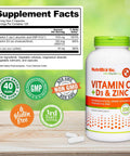 Nutribiotic â€“ Vitamin C + Vitamin D3 & Zinc 250 Capsules Potent Comprehensive Immune Support Essential & Antioxidant Daily Supplement Gluten & Gmo