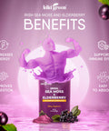 KIKI Green Sea Moss Powder with Elderberry Vegan Superfood Multivitamin Blend for Immune Boost and Support Add to Smoothies Juice 6 oz