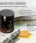 The Nue Co. DEBLOAT Food PREBIOTIC Latte Powder Gut Health and Digestion Instant Bloating Relief Tumeric Ginger Cinnamon with Digestive Enzymes Vegan GlutenFree SugarFree