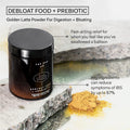 The Nue Co. DEBLOAT Food PREBIOTIC Latte Powder Gut Health and Digestion Instant Bloating Relief Tumeric Ginger Cinnamon with Digestive Enzymes Vegan GlutenFree SugarFree