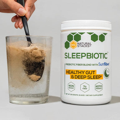Natural Stacks SleepBiotic Prebiotic Fiber Blend Prebiotic Fiber Powder w/ German Chamomile Green Banana Flour Prebiotic Powder Fiber Supplement for Healthy Gut 292g 20 Servings