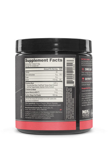 ONNIT Total Nitric Oxide Caffeine Pre Workout Powder w/ Beet Root L Arginine L Citrulline Malate Boost Energy Recovery Harvest Fruit Flavor 20 Servings