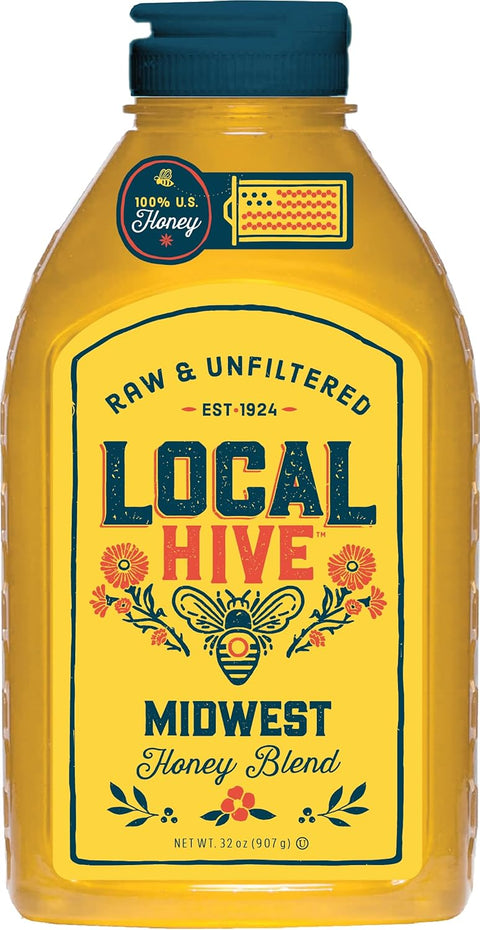 Local Hive Clover Raw & Unfiltered ÃƒÂ¢Ã¢â€šÂ¬Ã¢â‚¬Å“ 16 oz | 100% Pure U.S. Honey | Natural Sweetener Sourced from American Bees & Beekeepers | Premium Clover Flavor | Ideal for Tea, Baking & Cooking