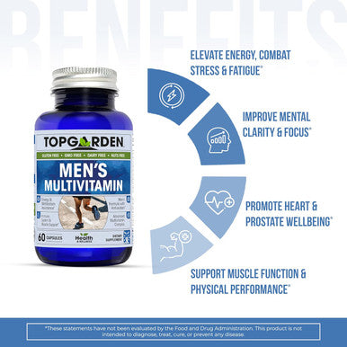 Men'S Multivitamin - Essential Multivitamins & Multiminerals Supplement A, C, D, E & B12, With Zinc, Calcium, Magnesium & More For Men'S Wellness Support. Boost Your Body And Mind