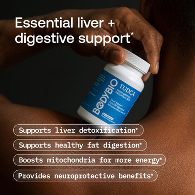 BodyBio TUDCA - Pure Tauroursodeoxycholic Acid Supplement - Support Bile Flow Fat Metabolism & Liver Detox 60 Vegan Capsules