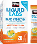 Force Factor Liquid Labs Immunity Electrolytes Powder & Immune Support SupplementHydration Packets with Immunity VitaminsElectrolytesMinerals& AntioxidantsFresh Citrus Flavor20 Stick Packs