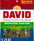 DAVID Reduced Sodium Jumbo Sunflower Seeds, Original Flavor, 5.25 oz.