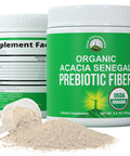 Organic Acacia Senegal Prebiotic Fiber Powder. Usda Organic Plant Based Vegan Prebiotics Supplement For Gut Health. With Digestiv