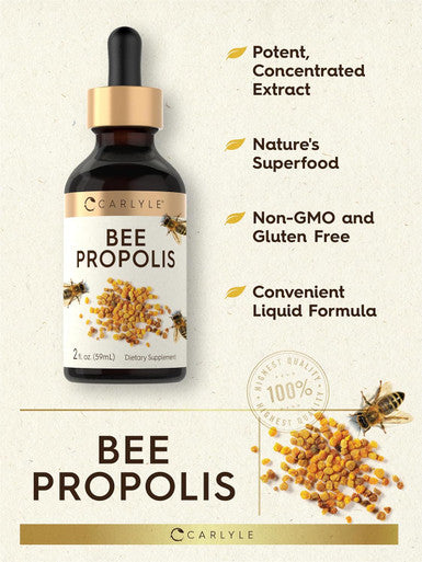 Carlyle Bee Propolis Tincture Drops | 2 Fl Oz | Liquid Extract | Non-GMO Gluten Supplement